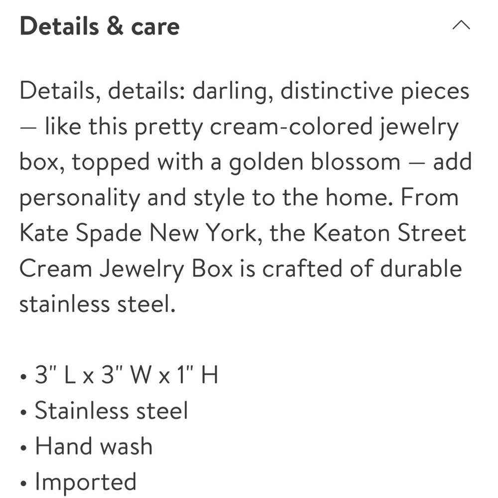 Kate Spade Lenox Keaton Street Cream Jewelry Box home decor NWT - Picture 11 of 11
